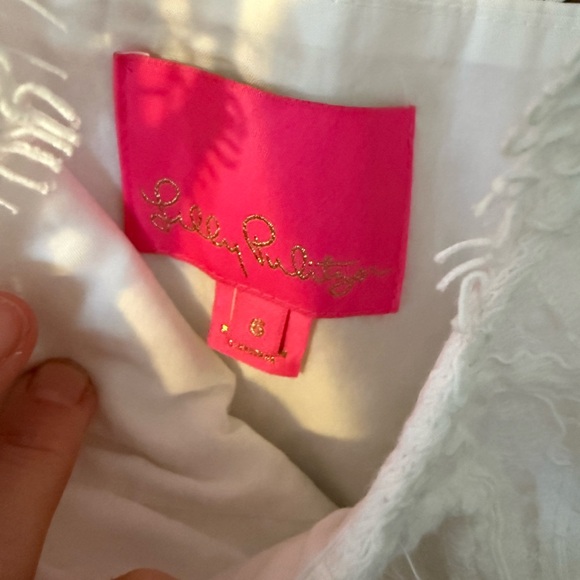 Lilly Pulitzer Sharice Resort White Lace Stretch Shift Dress Womens 6 - Picture 6 of 10